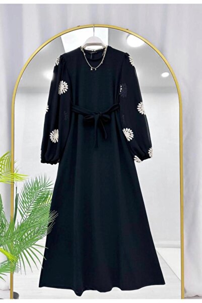 YEDİLALE فستان بأكمام من التول مزين بالزهور 5258