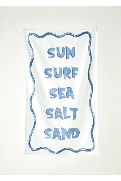 Bella Maison Prosop de plajă din bumbac 100% cu imprimeu marin alb (90x150 cm)