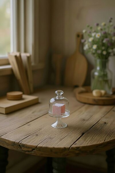 Bereketli Store Kapaklı Cam Şeker Fanusu | Dekoratif Lokumluk & Sunumluk