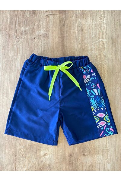 Marina Dečije kratke hlače s tamnoplavim uzorkom i detaljnim dizajnom B2202