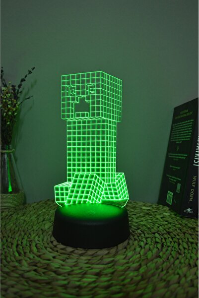 Yubi Design Creeper , Minecraft - Oyun Dekoratif Pilli Hediye Lamba