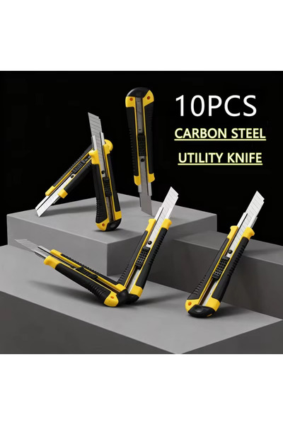 Choice1 10 قطع من سكاكين متعددة الاستخدامات بشفرة SK4 ومقبض بلاستيكي وشفرة مط...