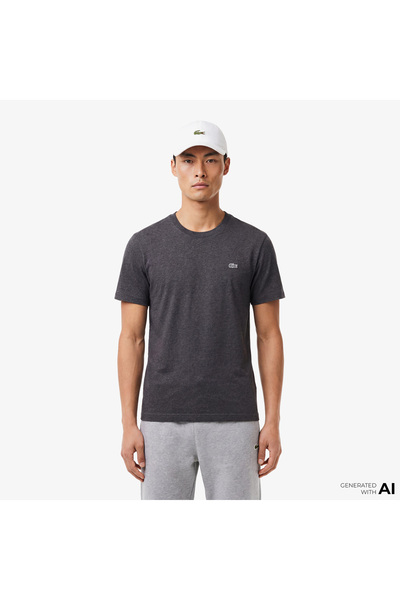 Lacoste Erkek Regular Fit Bisiklet Yaka Koyu Gri T-Shirt
