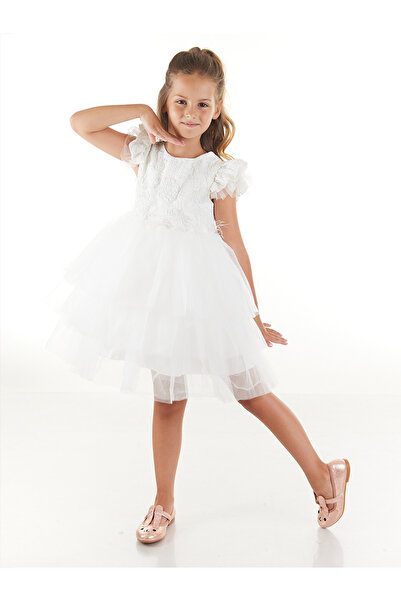 Daisy Otriş Detailed Tutu Fluffy Girl's Evening Dress