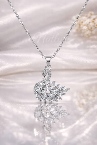 Nutly Accessories Kuğu Kolye Zarif Kadın Kolyesi – Romantik Hediye Takı Kutul...