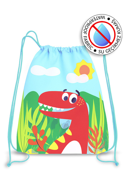 Molie Dinozor Su Geçirmez Erkek Çocuk İpli Sırt - Plaj Çantası