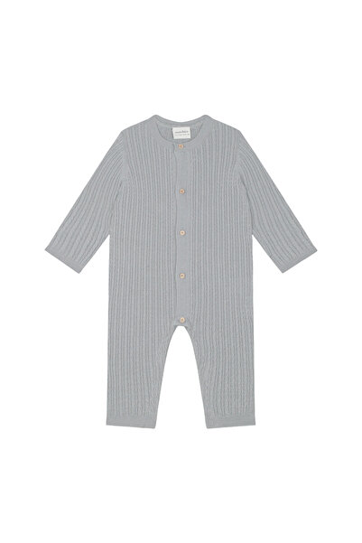 Antebies Gri Triko Uzun Kollu Bebek Patiksiz Tulum