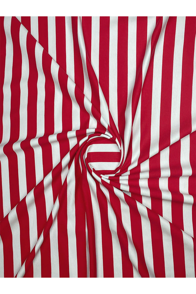 Denostore Red White Striped 2 Yarn Fabric