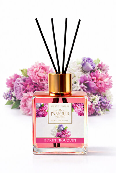 J'AMOUR EAU DE PARFUME Buket Kokulu Çubuklu Oda Kokusu – 100 ml Çiçeksi ve Ka...