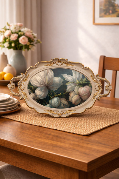 Zucci Home Hürrem Lüx Sunum Tepsisi | Saray Bahçesi - Dekoratif Servis Tepsis...