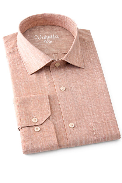 Varetta Vruća ružičasta muška košulja - dugih rukava, efekat linije, džepovi,...