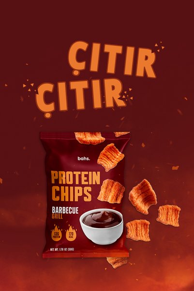 bahs. Protein Chips Deneme Paketi - x3 Barbecue Grill & x3 Vegetable Seasoning