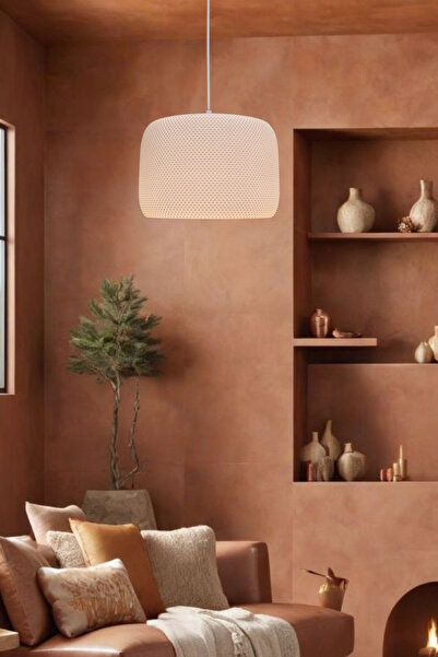 decory Hydra Beyaz Mesh Yüzey Avize, Pinterest Tarzı Tekli Sarkıt Avize (BİOPLASTİK) E27