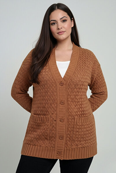 By Saygı Ženska pletena tunika kardigan sa džepovima