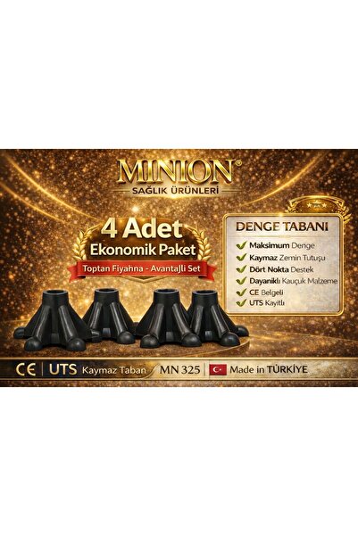Minion Baston Lastiği Kaymaz Vakumlu Octopus 4'Lü Set