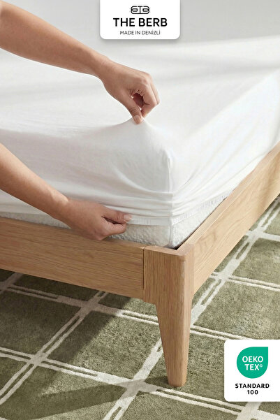 The Berb Cearşaf de pat pieptănat cu elastic simplu/dublu 100% bumbac - Jersey