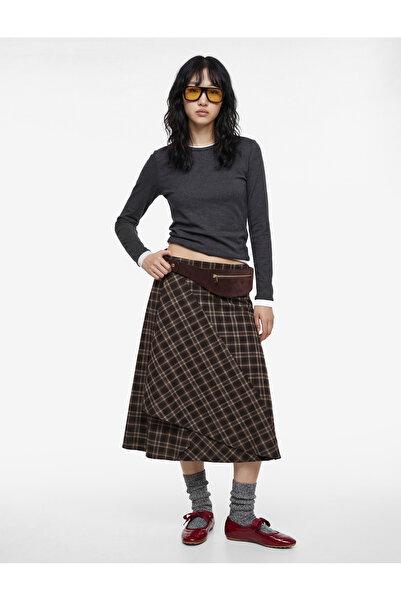 Koton amestec de viscoză slim fit cu vipușcă guler rotund Tricou cu mânecă lungă
