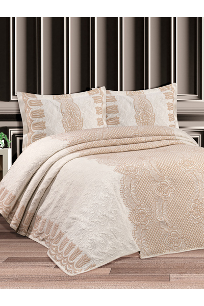 My Bed Home Collection Deluxe Ariana Model pernă piese cuvertură de pat Set Bej