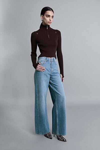 VATKALI V1992 High-Waisted Pocketed Wide Leg Jeans