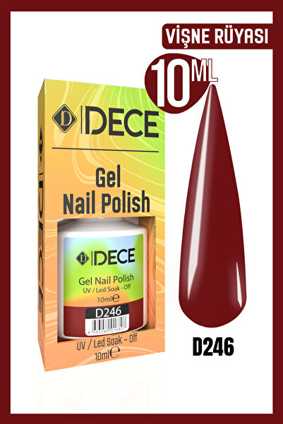 d dece Dece Kalıcı Oje UV LED D246 (BORDO SERİSİ) 10ml
