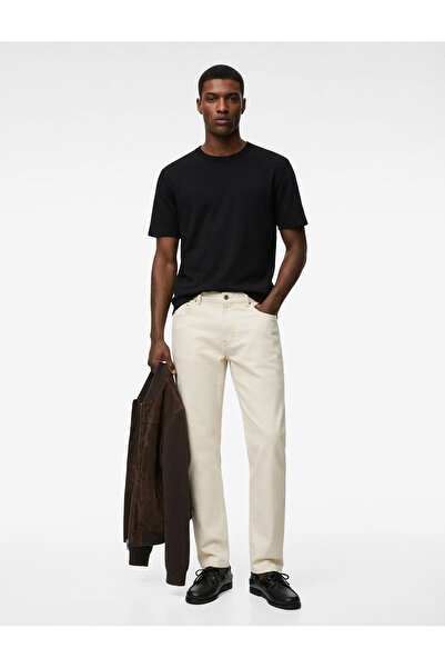 Koton guler rotund amestec de viscoză Mânecă scurtă basic slim fit Tricou