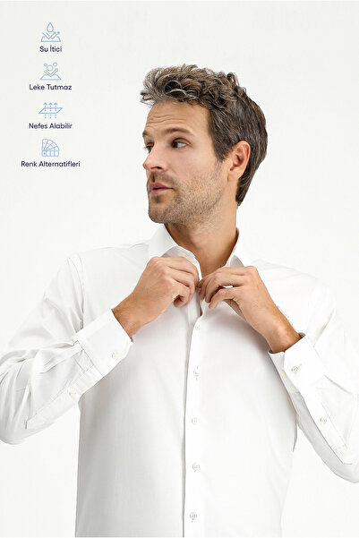 Kiğılı Дълъг ръкав Класическа Nano Care Водоотблъскваща Устойчива на петна 4 ...