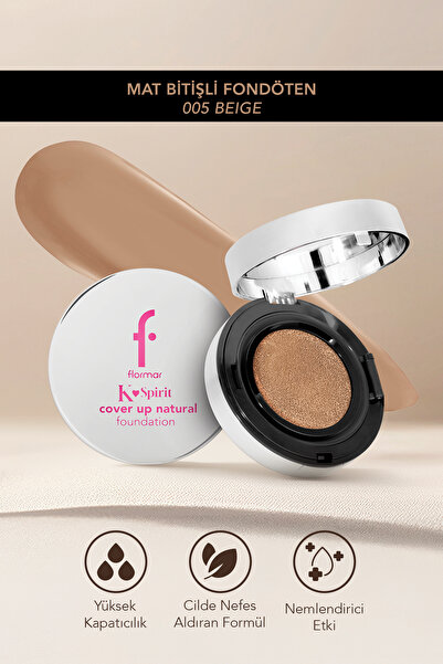 Flormar K-Spirit Cover Up Yoğun Kapatıcı Pürüzsüz Yarı Mat Bitişli Cushion Fo...