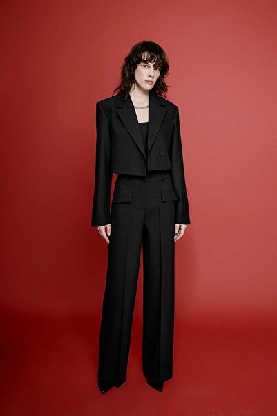 VATKALI Παντελόνι με φαρδιά μπατζάκια και λεπτομέρειες στις τσέπες