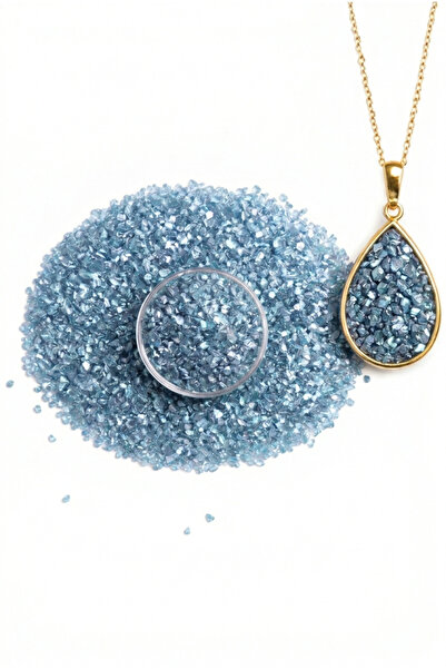 epoksi kalıp cank Epoksi Reçine 50gr Sedefli Gökyüzü Mavisi Kırık Cam Dekorat...