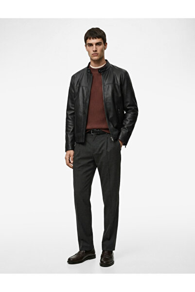 Koton Sheep Wool Blend Pocketed Pleated Classic Fabric Trousers