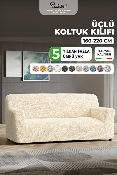 Paulato Lastikli Esnek Ve Yıkanabilir 3 Kişilik Koltuk Örtüsü Çekyat Kanepe K...