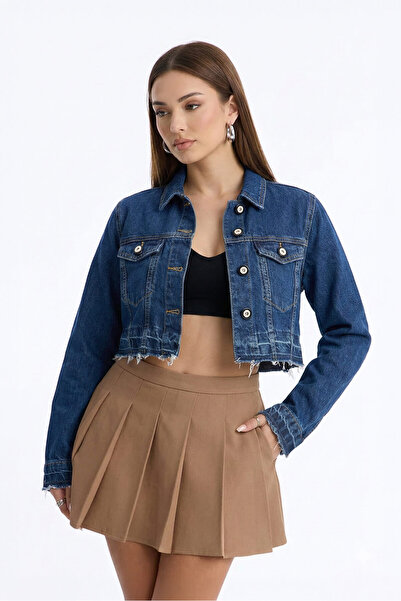 Bluewhite Sa resama Ženska Skraćeni kroj džins jakna