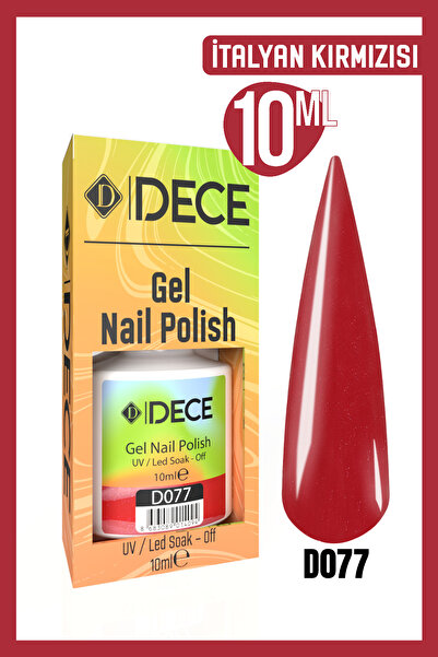 d dece Dece Kalıcı Oje UV LED D077 (KIRMIZI SERİSİ) 10ml