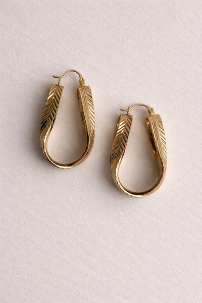 Owentis أقراط فلورنسا ذات شكل غير متماثل من الفولاذ باللون الذهبي الوردي - لا...