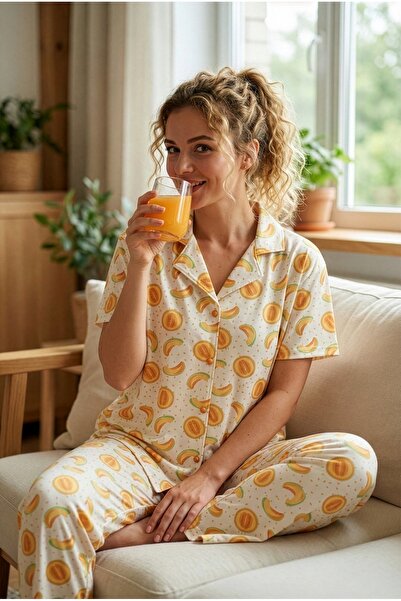 nisaNCa Kratki rukav Bambus košulja pidžama set - Serija Mlada Majka