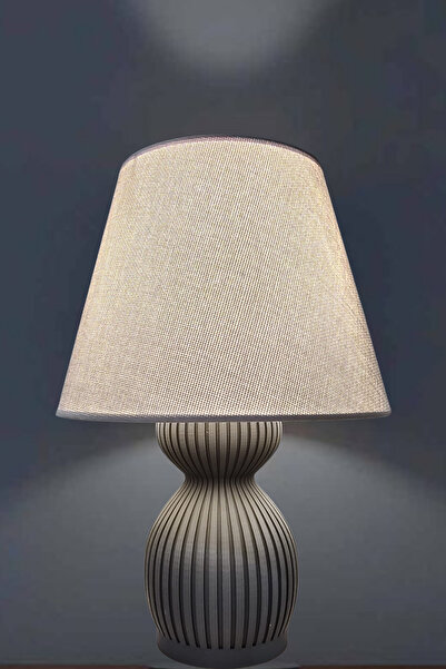decory Pera Özel Tasarım Gövde, Kumaş Başlık Modern Abajur (E27 Duylu)