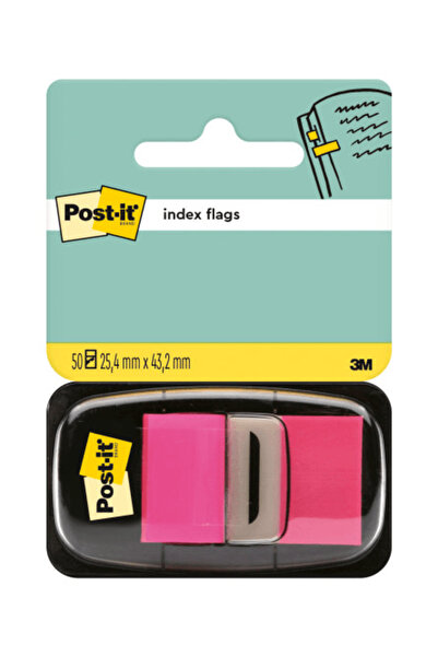 3M Index Post-It din plastic roz