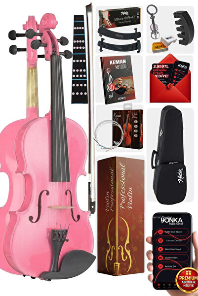 Midex Hga44pink Pembe 4/4 Tam Boy Keman Seti