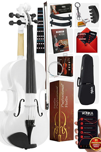 Midex Hga44wh Beyaz 4/4 Tam Boy Keman Seti (çanta Yay Reçine)