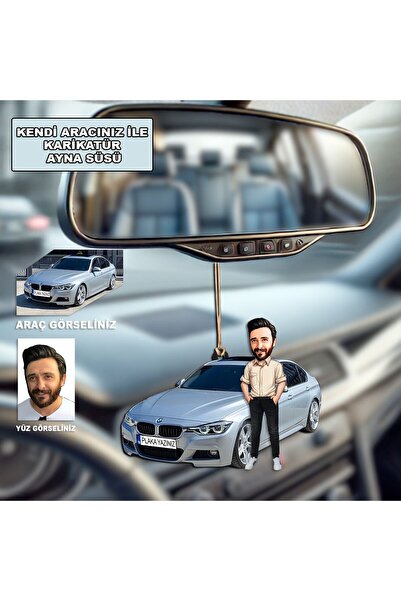 Genel Markalar Mksanart Kendi Aracınızla Kişiye Özel Karikatür Ahşap Mdf Diki...