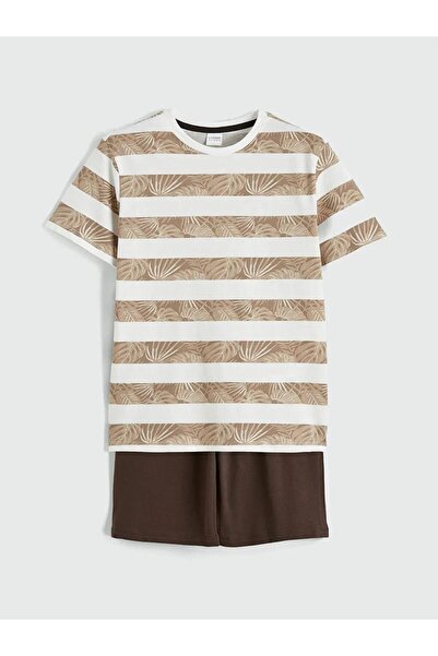 LC Waikiki Σετ πιτζάμες για αγόρια με λαιμόκοψη ποδηλάτου και σορτς σε χρώμα ...