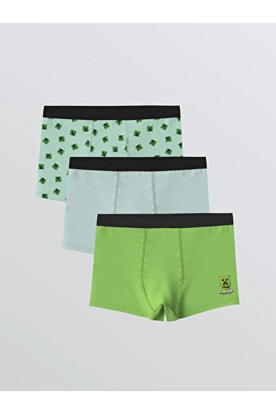 LC Waikiki Tirkizni Minecraft Štampano Dečak bokserice 3-dijelni (S6)