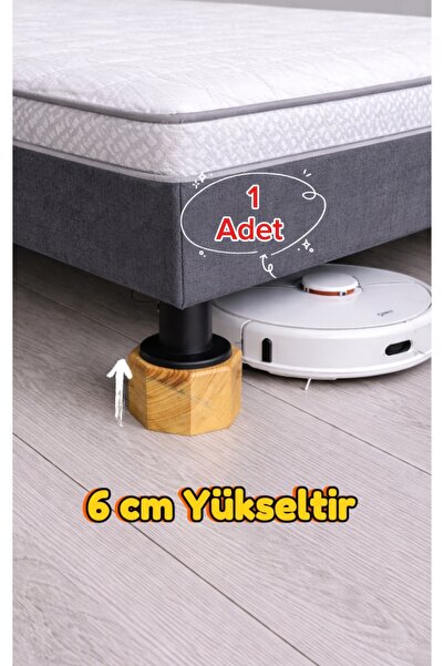 iDekor Robot Süpürge İçin Doğal Ahşap Baza Yükseltici, "6 CM yükseltir" | Oyu...