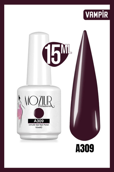 MOZIUR Kalıcı Oje UV Led A309 (KIRMIZI SERİSİ) 15ml
