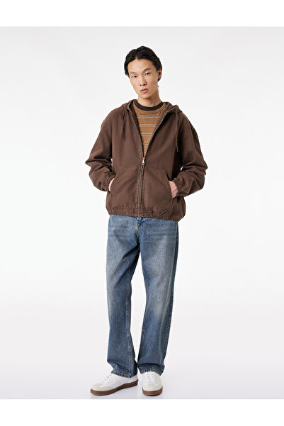 Koton Pantaloni de blugi vintage straight fit cu talie normală