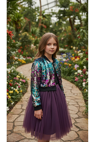 Lindissima kız çocuk payet ceketli abiye elbise