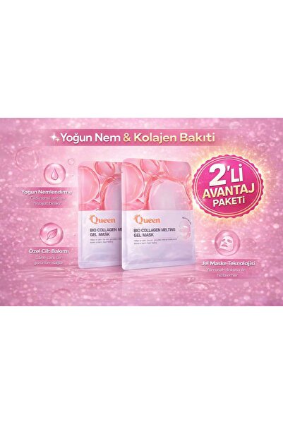 ICEQUEEN Bio Collagen Melting Gel Mask Kolajen & Hyaluronik Asit Nemlendirici...