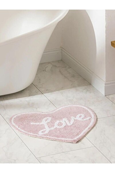 LC Waikiki Μικτό βελούδινο χαλάκι μπάνιου με σχέδιο καρδιάς (S6)