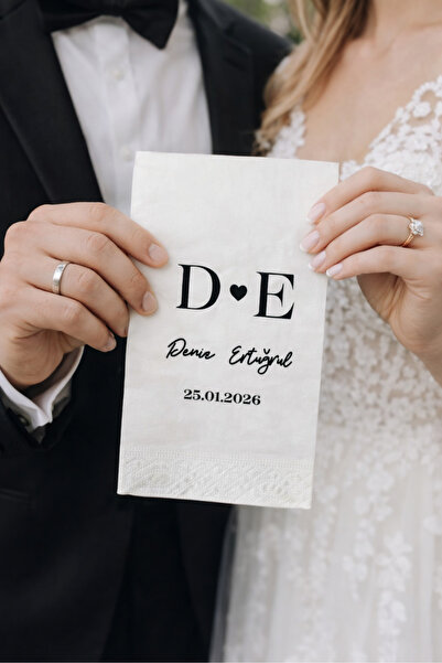 loyderlena 100 Adet Kişiye Özel İsim Baskılı Peçete Düğün Nişan Söz Peçetesi ...