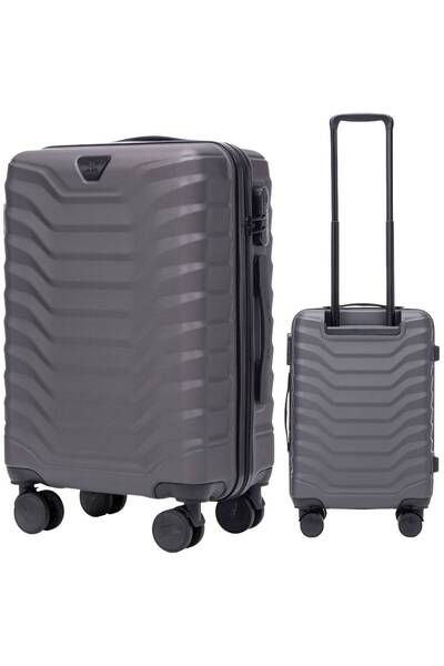 wings Valiză de cabină Peafowl - Carcasă rigidă, 4 roți, 38L Gri închis